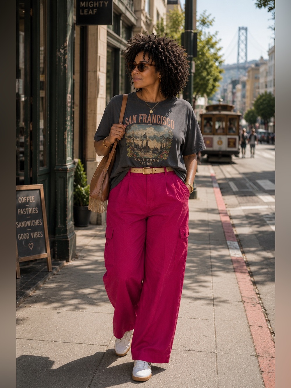 H&M Hot Fuchsia Wide Leg Cargo Pants Size 18 Barbiecore Statement Style 💖